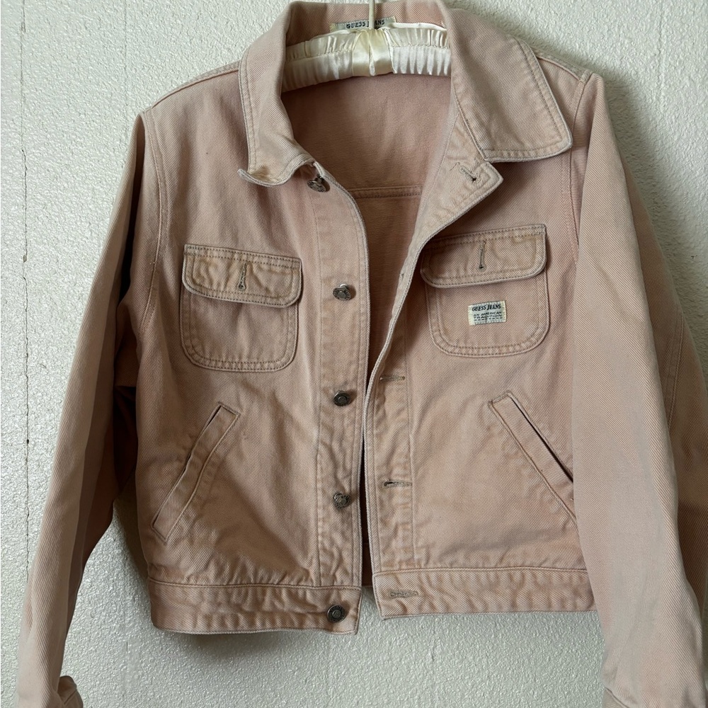 Vintage 95' Guess Light Pink Jean Jacket